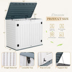 Greesum Outdoor Horizontal Resin Storage Sheds Weather Resistant Resin Tool Shed