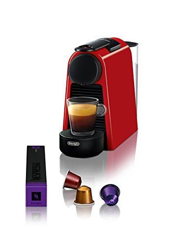 Nespresso Essenza Mini Original Espresso Machine Bundle with Aeroccino Milk Frother by De'Longhi, Red