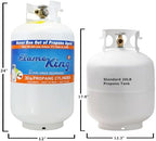 2025 Flame King YSN330 30lb Steel Propane Tank Cylinder with Gauge and OPD Valve for Grills and BBQs  Camping  Fishing  & Outdoor Activities  White