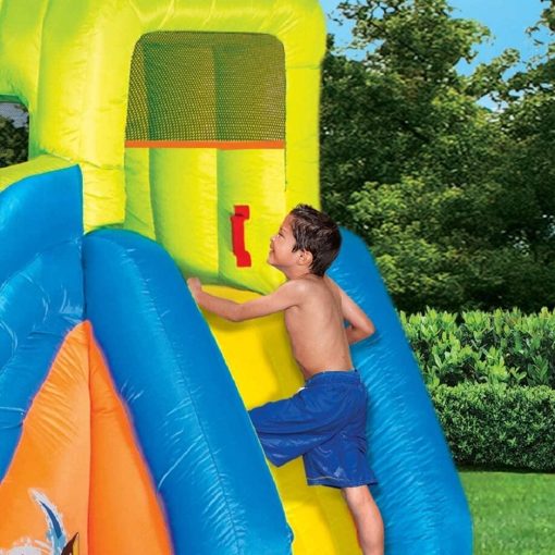 BANZAI Pipeline Twist Kids Inflatable Water Park with Slides, Climbing Wall & Water Cannons, Ages 5+