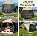Alvantor Screen House Gazebo, 6-10-15 Person Pop Up Igloo Screened Canopy Tent with Mosquito Netting Sides, Instant UV Resistant Sun Shelter for Garden, Patio, Backyard