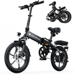 Electric Bike for Adults 500W Motor, 20 mph Folding Ebike, 14"/16"/20" Adults Electric Bicycles with Smart Uphill, 280.8Wh Battery, 25 Miles PAS Range, Mini E Bikes for Adults and Teens-isinwheel