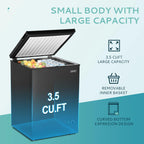 EUHOMY 3.5 Cu.Ft Chest Freezer with Removable Basket