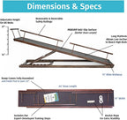 Dog Ramp for Beds - Adjustable up to 37" High Beds with Low Incline, Safety Rails & Anti-Slip Grip, for Small Dogs up to 50lbs - Solid Hardwood, Made in North America