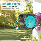 AYURA Retractable Garden Hose Reel, Any Length Lock, Slow Auto-Rewind, 10 Pattern Nozzle