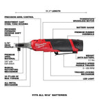 2567-22 M12 FUEL 12V Lithium-Ion Brushless Cordless High Speed 3/8 in. Ratchet Kit w/(2) Batteries, Charger and Bag