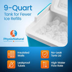 PhysioNatural Cold Therapy Machine - Wearable, Adjustable Knee Pad — Cooler Pump with Digital Timer