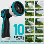 AYURA Retractable Garden Hose Reel, Any Length Lock, Slow Auto-Rewind, 10 Pattern Nozzle