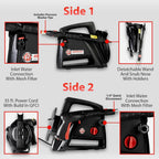 Electric Pressure Washer 2.0, Powerful 1.4 GPM 2000 PSI Car Pressure Washer Sprayer, Snub Nose & Tip Attachment, Use,Car Soap, Patio Boat RV Motorcycle Car Garage Deck Adam's Polishes