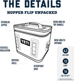 YETI Hopper Flip 12 Charcoal Portable Soft Cooler, 15 lbs Capacity, Foam Insulation, Leakproof Zipper, Outdoor Ready