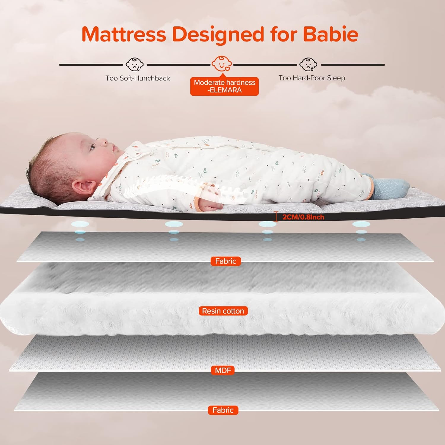 ELEMARA 4 in 1 Wide Baby Bassinet Bedside with Diaper Changer
