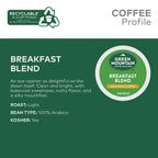 Green Mountain Coffee Roasters Breakfast Blend Light Roast K-Cup Pods, 96 Count