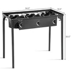 Goplus Triple Burner Outdoor Gas Stove, 220,000 BTU, Cast Iron, Portable BBQ Cooker