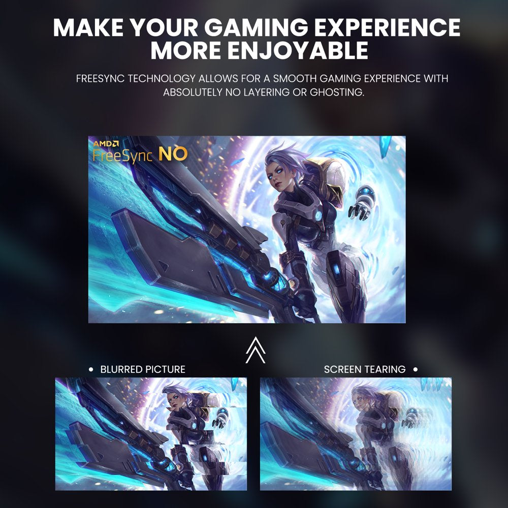 CRUA 24′′ Curved Gaming Monitor, FHD 1080P, 180Hz, VA Panel, AMD FreeSync, Low Blue Light, HDMI/DP Ports, Black