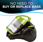 BISSELL Zing Lightweight Bagless Canister Vacuum 2156A Black/Citrus Lime