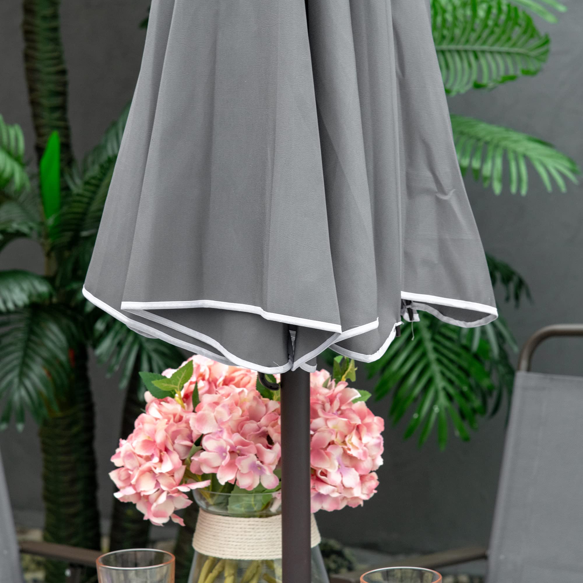 Outsunny 6 Piece Patio Dining Set for 4 with Umbrella