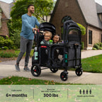 Stroller Wagon, 4 Seater Wagon Stroller for Kids with Low Sides, Baby Stroller Wagon, Quad Stroller
