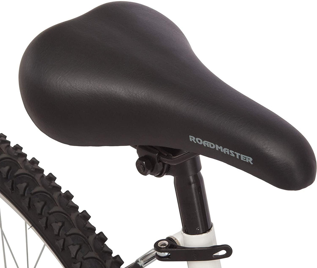 Roadmaster Granite Peak Women’s Bike 26′′ – White, Front Suspension, 18-Speed
