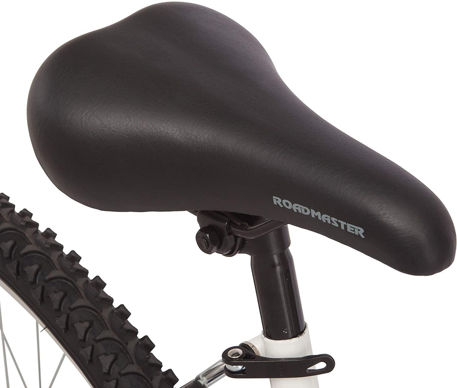 Roadmaster Granite Peak Women’s Bike 26′′ – White, Front Suspension, 18-Speed