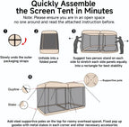 Alvantor Screen House Gazebo, 6-10-15 Person Pop Up Igloo Screened Canopy Tent with Mosquito Netting Sides, Instant UV Resistant Sun Shelter for Garden, Patio, Backyard