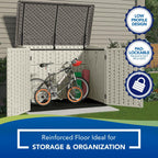Suncast BMS4700 Resin Storage Shed, Off-White/Gray, 70.5′′W x 44.25′′D x 52′′H, Double Door, UV Resistant