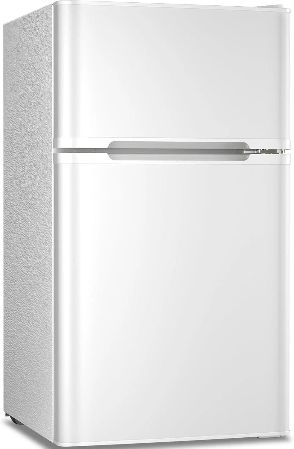 Antarctic Star Compact Mini Refrigerator Separate Freezer, Small Fridge Double 2-Door Adjustable Removable Retro Stainless Steel Shelves Living room/Kitchen/Dorm/Office 3.2 cu ft.Green