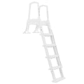 XtremepowerUS Deluxe Adjustable Pool Ladder, White – Fits 48-52′′ Above Ground Pools, Non-Slip Steps, Safety Handrails