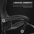 GTPLAYER Gaming Chair, Computer Chair with Footrest and Lumbar Support, Height Adjustable Game Chair with 360  -Swivel Seat and Headrest and for Office or Gaming (White)