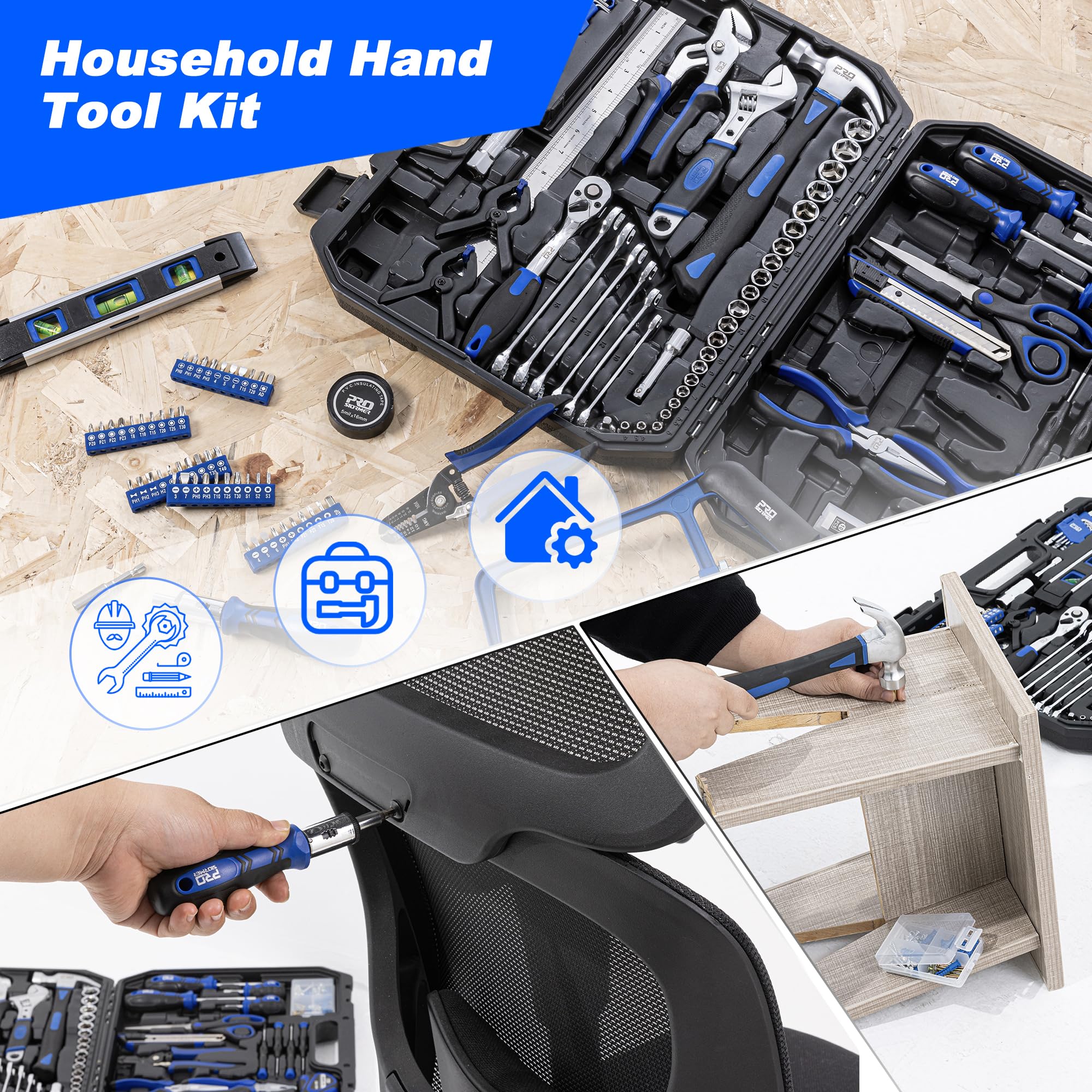 Prostormer 259 Piece Tool Set, General Home/Auto Repair Tool Kit