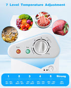 3.5 Cu.Ft Chest Freezer with a Removable Basket 7 Gears Adjustable Temperature Control(-18°F to -46°F), Deep Compact Freezer for Garage, Office, Basement, House, Kitchen, Shop, RVs-White