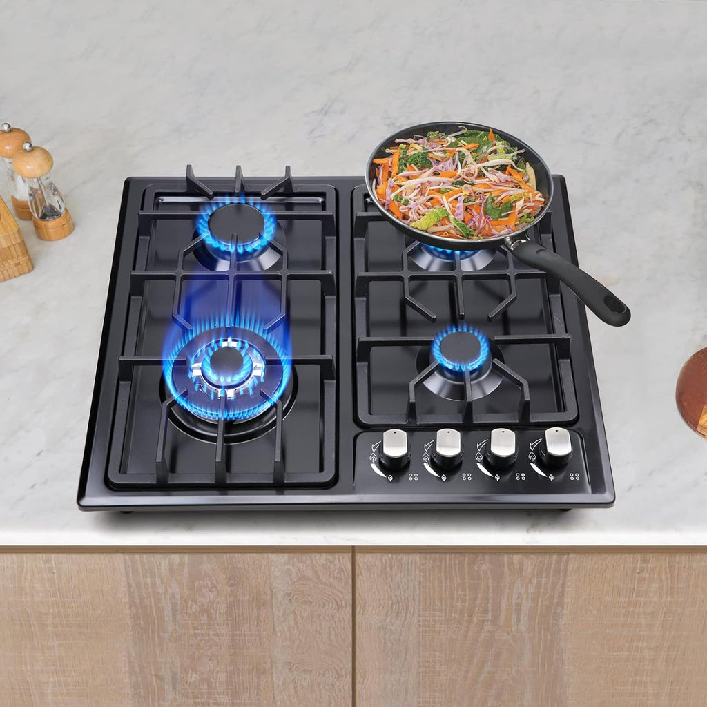 FORIMO Gas Cooktop 22Inch, Built in Gas Cooktop 4 Burners Stainless Steel Stove