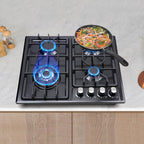 FORIMO Gas Cooktop 22Inch, Built in Gas Cooktop 4 Burners Stainless Steel Stove
