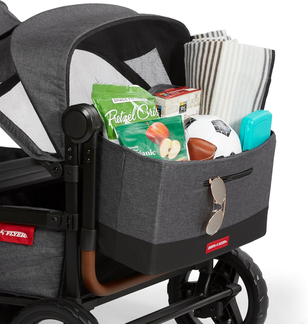 Stroller Wagon, 4 Seater Wagon Stroller for Kids with Low Sides, Baby Stroller Wagon, Quad Stroller