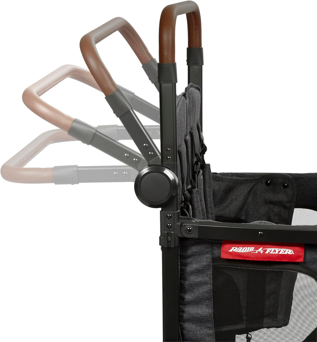 Stroller Wagon, 4 Seater Wagon Stroller for Kids with Low Sides, Baby Stroller Wagon, Quad Stroller