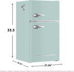 Frigidaire Retro Mini Fridge with Freezer & Side Bottle Opener-Small 2 Door Refrigerator for Office Bar or College Dorm Room-3.1 Cu Ft – 19”"D x 20.5" W x 33.5" H