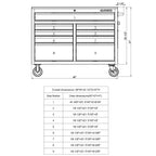 46-in W x 24.5-in D 9-Drawer Mobile Workbench with Hardwood Top and Power Station �� Gloss Black