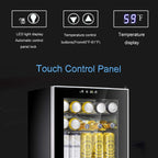 Beverage Refrigerator Cooler120 Can Mini Fridge Glass Door for Soda Beer Wine Stainless Steel Glass Door Small Drink Dispenser Machine Digital Display for Home, Office Bar,45cuft
