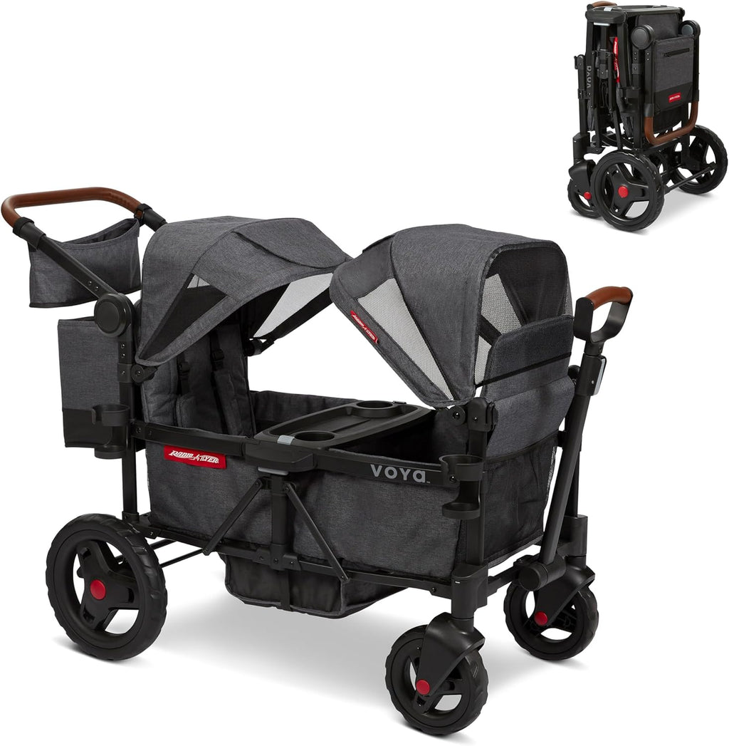 Stroller Wagon, 4 Seater Wagon Stroller for Kids with Low Sides, Baby Stroller Wagon, Quad Stroller