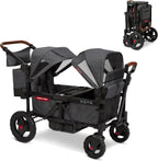 Stroller Wagon, 4 Seater Wagon Stroller for Kids with Low Sides, Baby Stroller Wagon, Quad Stroller