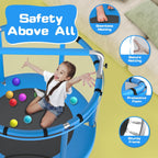 ZCMHAXJ Trampoline for Kids with Adjustable Gymnastics Bar&7 Toys