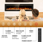 Eueiriup Recessed and Wall Mounted Fire with Remote Control