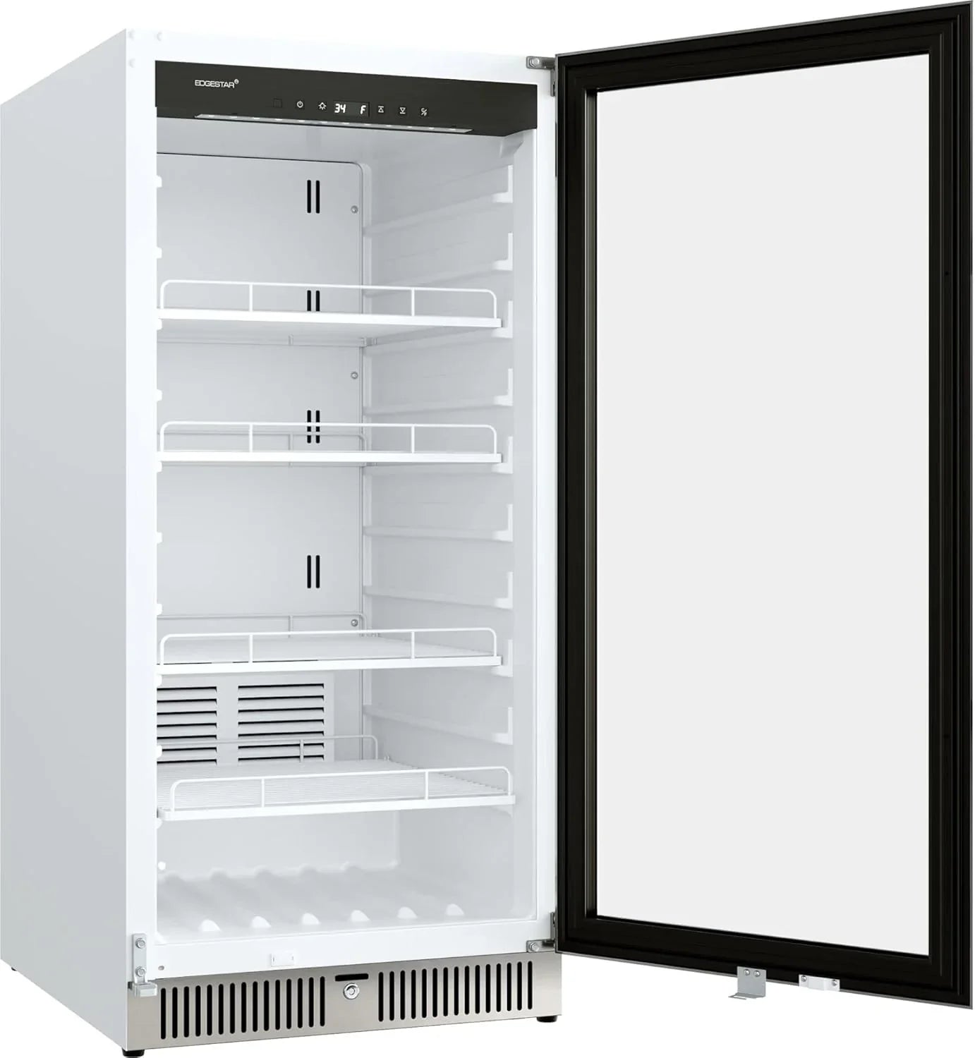EdgeStar VBM101 22" Wide 10.1 Cu. Ft. Commercial Beverage Merchandiser – Stainless Steel, Temp Alarm, Reversible Door