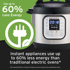 Instant Pot Duo 6 Qt 7-in-1 Electric Pressure Cooker with Easy-Release Steam Switch, Stainless Steel