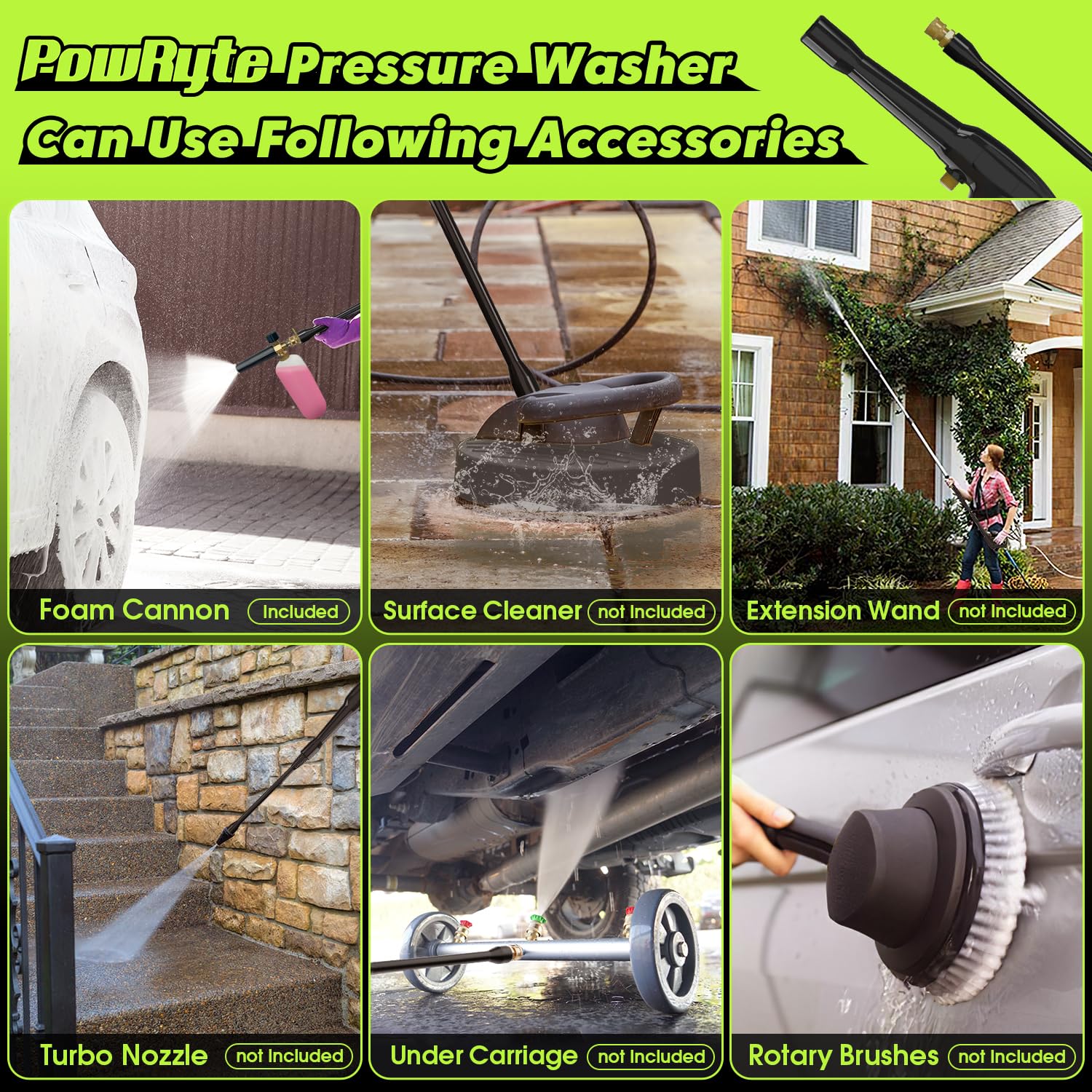 PowRyte Electric Pressure Washer, 3500 PSI 2.4 GPM