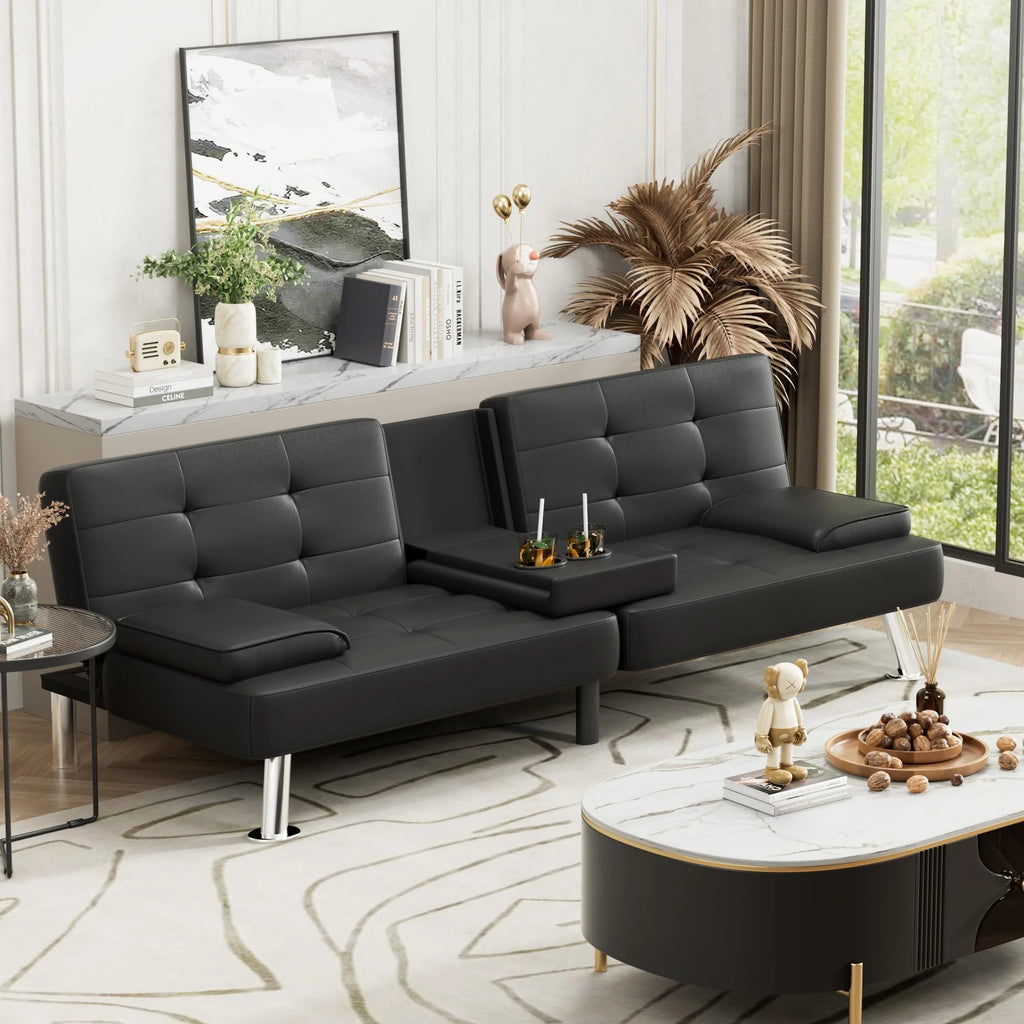 JUMMICO Modern Convertible Folding Futon Sofa Bed