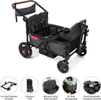 Stroller Wagon, 4 Seater Wagon Stroller for Kids with Low Sides, Baby Stroller Wagon, Quad Stroller