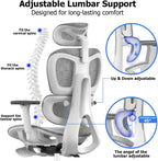 Ergo3D Ergonomic Office Chair �� High Back Mesh Desk Chair with 3D Adjustable Armrests, Wheels, for Home and Office (Black)
