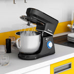 Costway 660W Tilt-Head Stand Mixer, 7.5 Qt, 6-Speed, Stainless Steel Bowl, Dough Hook, Black