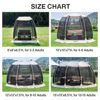 Alvantor Screen House Gazebo, 6-10-15 Person Pop Up Igloo Screened Canopy Tent with Mosquito Netting Sides, Instant UV Resistant Sun Shelter for Garden, Patio, Backyard