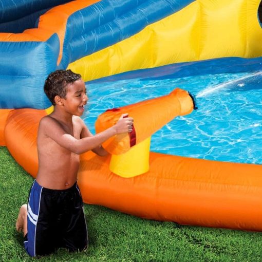 BANZAI Pipeline Twist Kids Inflatable Water Park with Slides, Climbing Wall & Water Cannons, Ages 5+